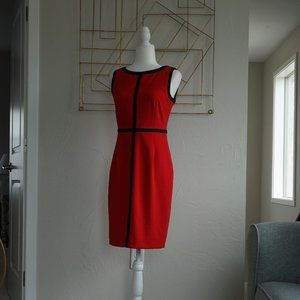 Calvin Klein Red Sheath Dress (Size 4)